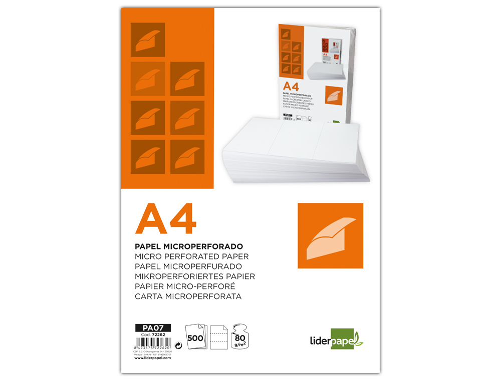 Papel liderpapel din a4 80gr pack de 500 folhas branco microperfurado em tres partes iguais ( Imagem 4 de 8 ) - Preview