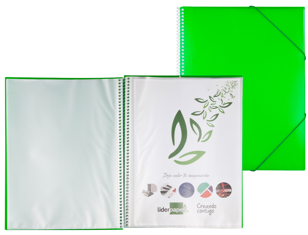 Capa catalogo liderpapel com espiral 40 bolsas polipropileno din a4 verde ( Imagem 5 de 18 ) - Preview