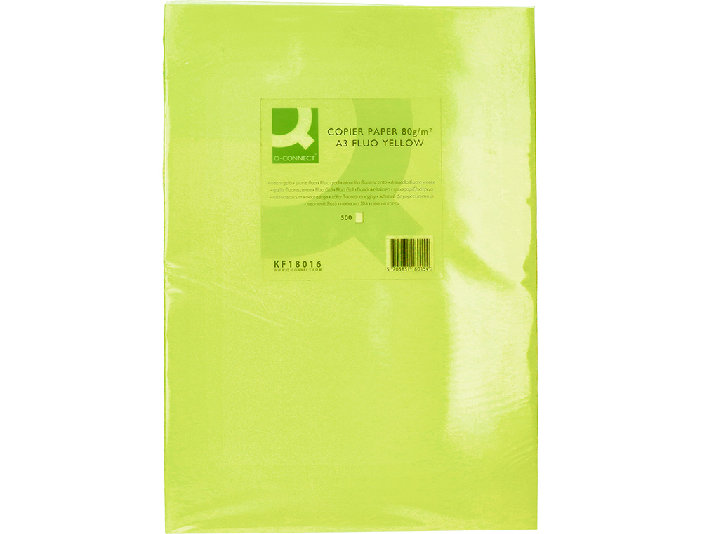Papel de cor q-connect din a3 80gr verde neon pack de 500 folhas ( Imagem 2 de 8 ) - Preview