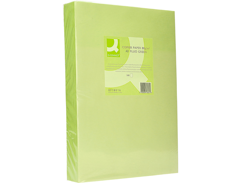 Papel de cor q-connect din a3 80gr verde neon pack de 500 folhas ( Imagem 3 de 8 ) - Preview
