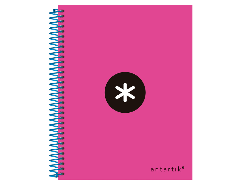 Caderno espiral liderpapel din a5 antartik capa forrada 120 f 100 gr liso com bandas de cores 6 furos cor rosa fluor ( Imagem 4 de 12 ) - Preview
