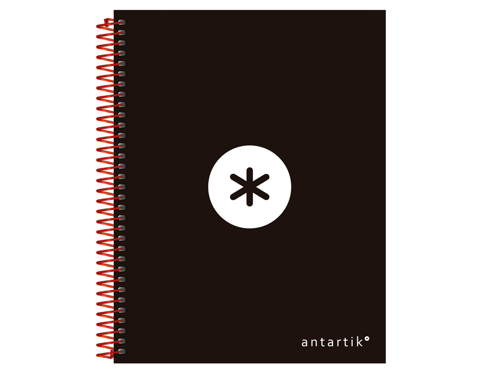 Caderno espiral liderpapel din a5 antartik 120 f 100 gr quadricula 5 mm 5 bandas de cores cor preto ( Imagem 4 de 12 ) - Preview