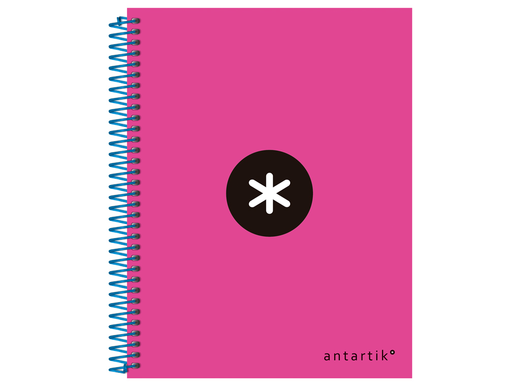 Caderno espiral liderpapel din a5 antartik 120 f 100 gr quadricula 5 mm 5 bandas de cores cor rosa f. ( Imagem 4 de 12 ) - Preview