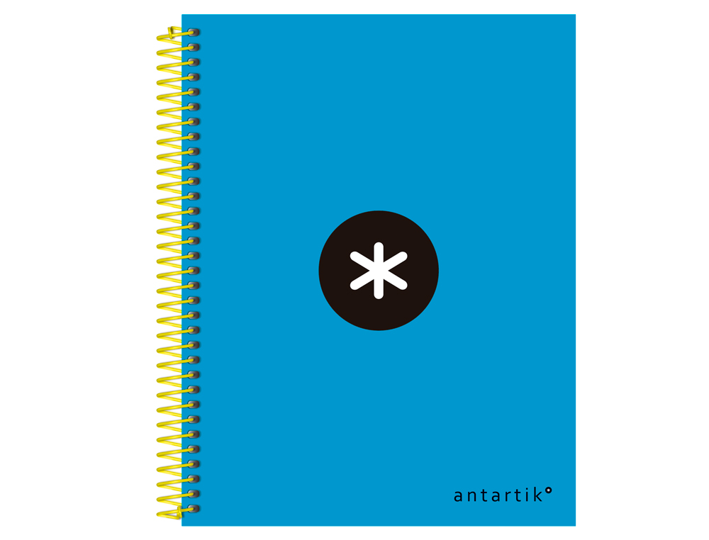 Caderno espiral liderpapel din a5 antartik 120 f 100 gr quadricula 5 mm 5 bandas de cores cor azul ( Imagem 3 de 12 ) - Preview