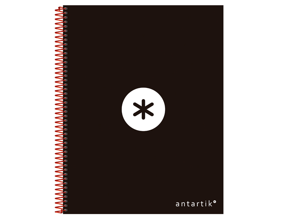 Caderno espiral liderpapel din a4 antartik 120 f 100 gr quadricula 5 mm 5 bandas de cores cor preto ( Imagem 3 de 12 ) - Preview