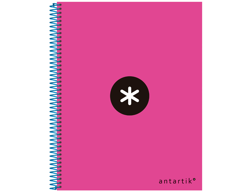Caderno espiral liderpapel din a4 antartik 120 f 100 gr quadricula 5 mm 5 bandas de cores cor rosa f. ( Imagem 3 de 12 ) - Preview