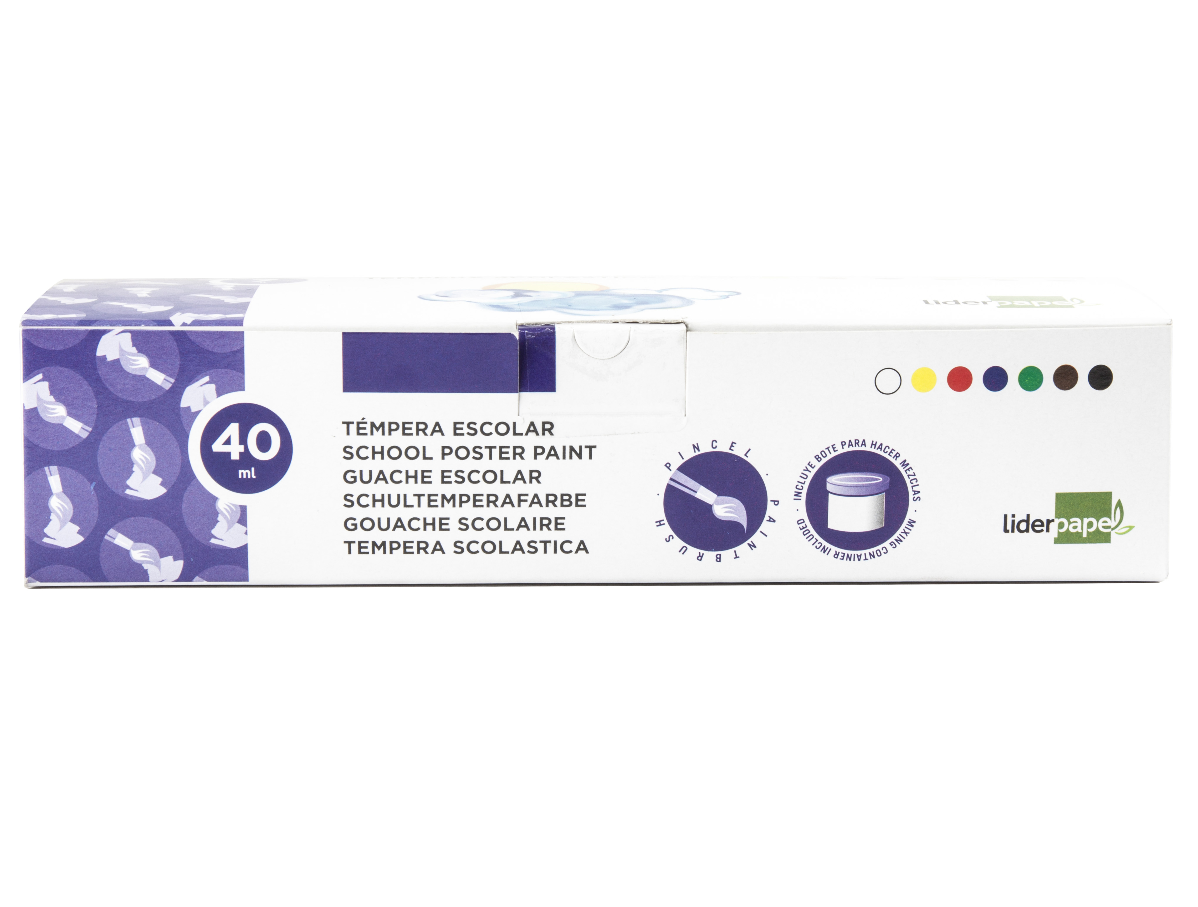 Guache liderpapel escolar 40 ml 7 cores sortidas + pincel ( Imagem 4 de 13 ) - Preview