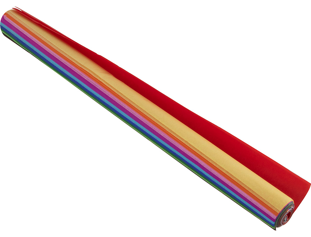 Rolo de papel seda liderpapel 12 cores sortidos 17gr de 24 folhas 50x75cm ( Imagem 4 de 11 ) - Preview