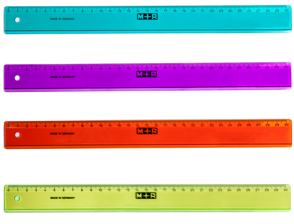 Régua M+R 30cm Plástico de Cores Sortidas, Graduada e Biselada ( Imagem 2 de 2 ) - Preview
