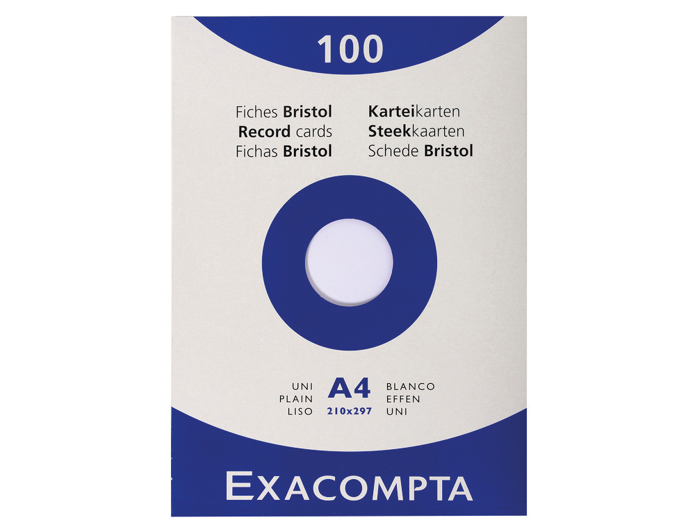 Fichas em Cartolina Exacompta Dim.A4 Brancas, 205gr - Pack de 100 Unidades ( Imagem 2 de 4 ) - Preview