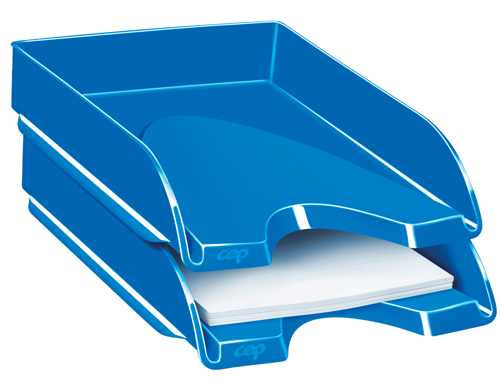 Tabuleiro de secretaria cep plastico azul 257x348x66 mm ( Imagem 2 de 5 ) - Preview