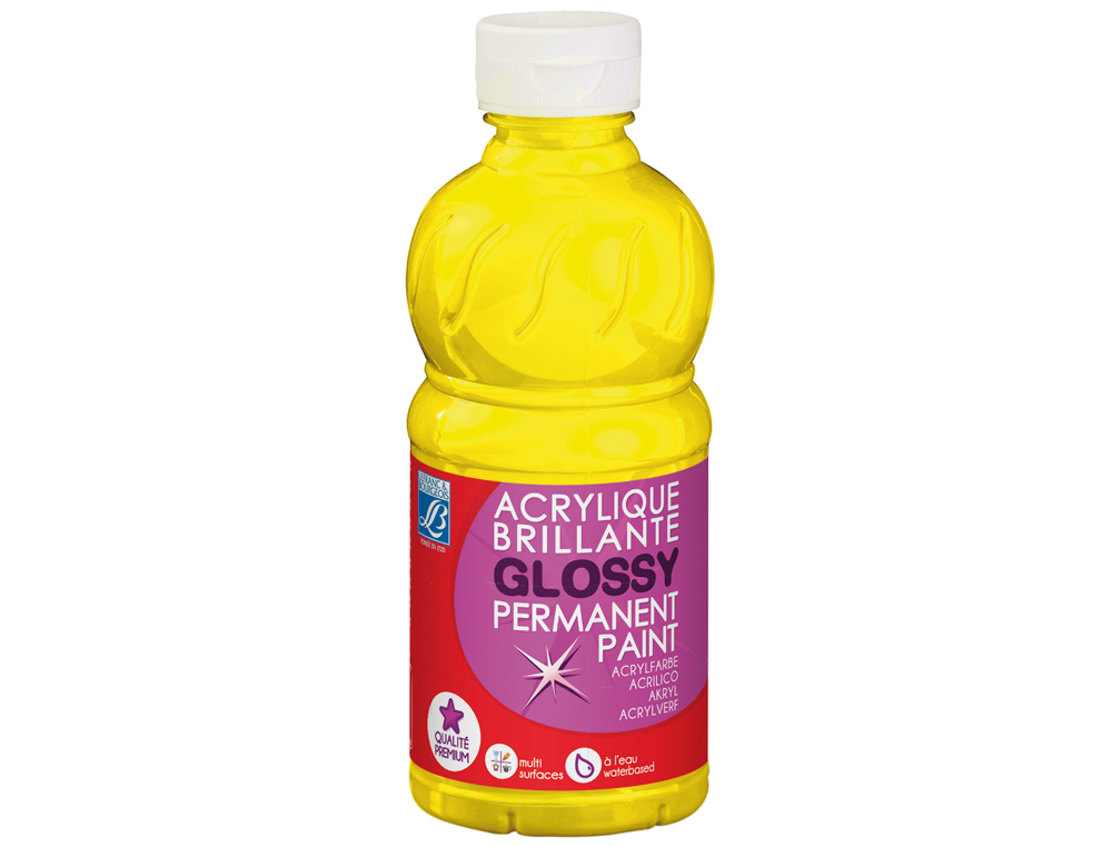 Pintura acrilica l&b brilho amarelo primario boiao de 250 ml ( Imagem 2 de 2 ) - Preview