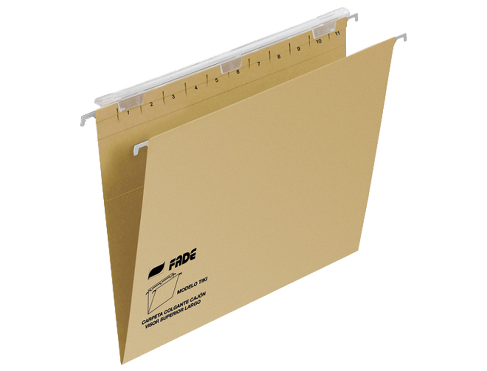 Capas de suspensao fade tiki folio prolongado visor superior 290 mm efeito lupa kraft eco 230 g/m lombada v (25 unidades) ( Imagem 2 de 3 ) - Preview