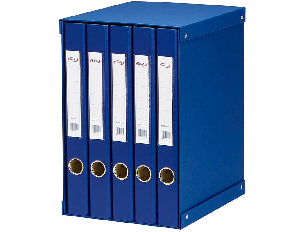 Modulo de 5 pastas de arquivo pardo folio 2 aneis 25 mm azul 350x230x300 mm ( Imagem 2 de 6 ) - Preview