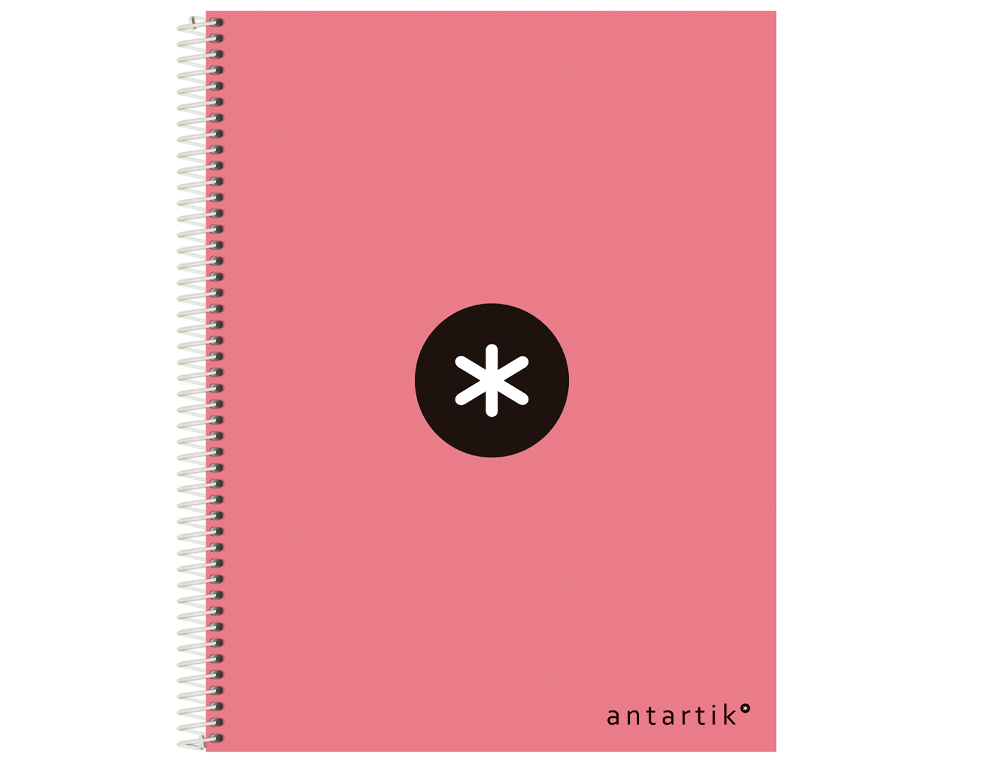 Caderno espiral liderpapel din a4 antartik 120 f 100 gr quadricula 5mm 5 bandas de cores cor coral ( Imagem 3 de 12 ) - Preview