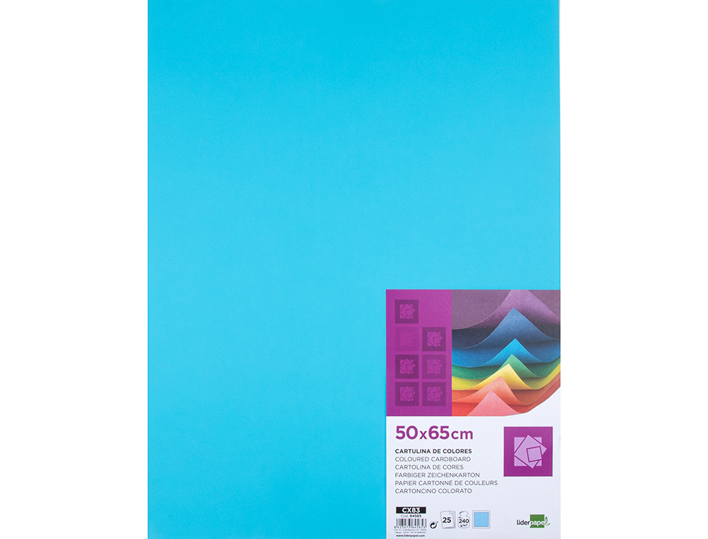 Cartolina liderpapel 50x65 cm 240 gr celeste pack de 25 unidades ( Imagem 2 de 7 ) - Preview