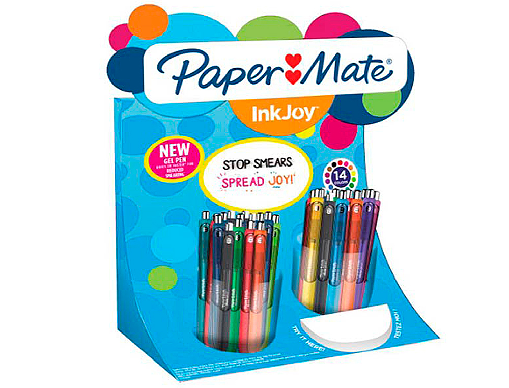 Esferográfica paper mate inkjoe retrátil gel pen traço 0,7 mm expositor de 60 unidades cores sortidas ( Imagem 2 de 3 ) - Preview