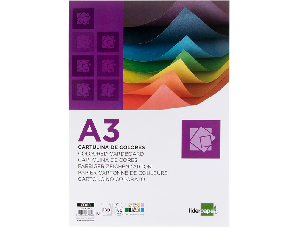 Cartolina liderpapel 180 gr 100 folhas din a3 10 cores sortidas ( Imagem 5 de 19 ) - Preview