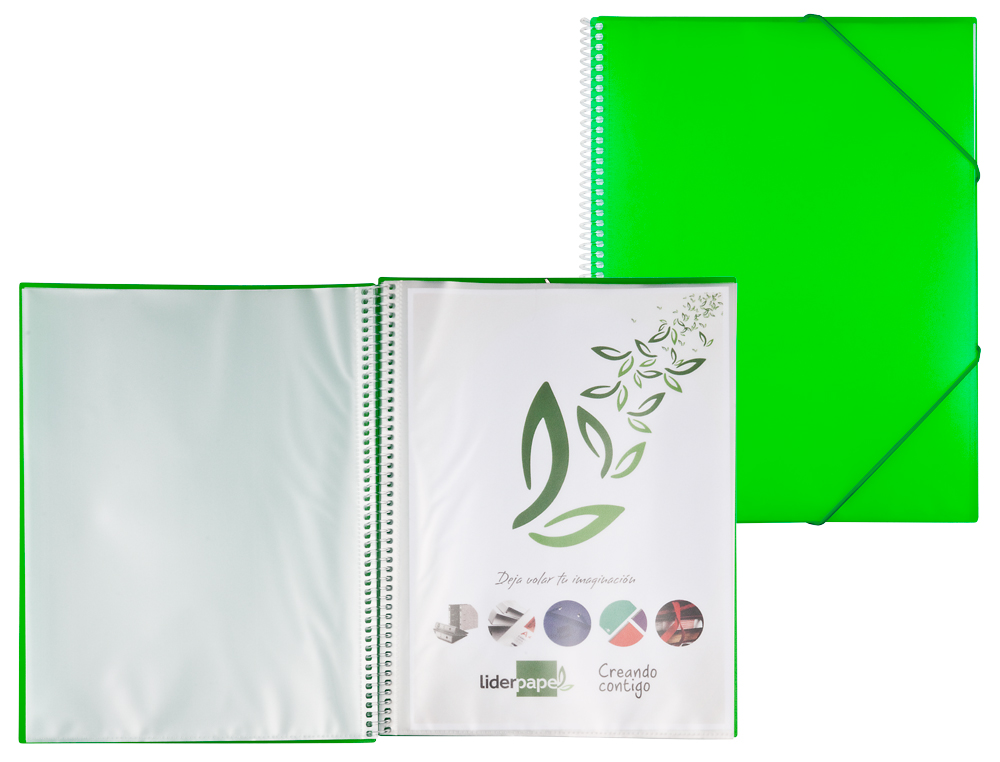 Capa catalogo liderpapel com espiral 60 bolsas polipropileno din a4 verde ( Imagem 5 de 18 ) - Preview