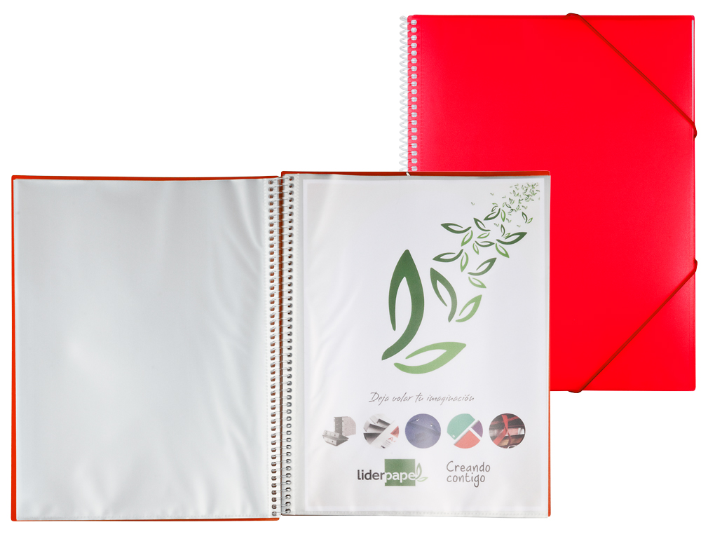 Capa catalogo liderpapel com espiral 30 bolsas polipropileno din a4 vermelho ( Imagem 5 de 18 ) - Preview