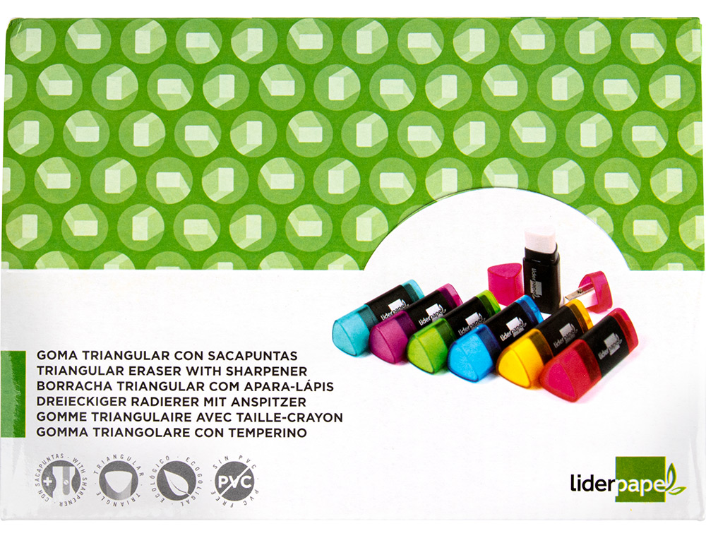 Borracha Liderpapel Triangular Com Apara Lápis ( Imagem 3 de 12 ) - Preview