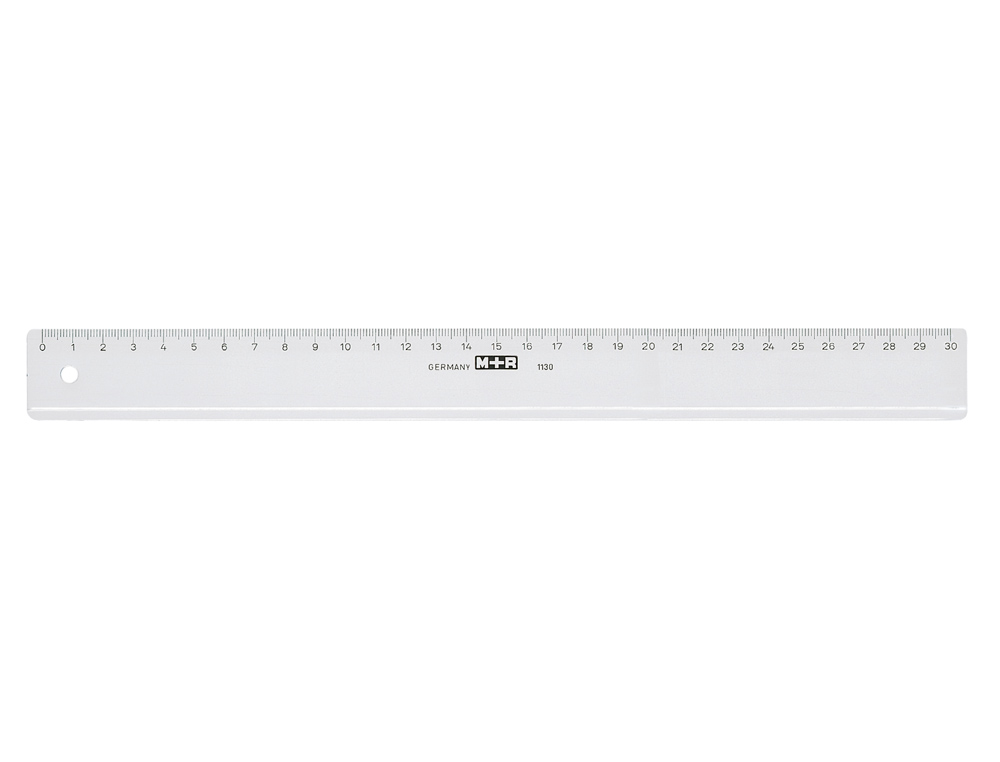 Régua M+R 30cm Plástico Transparente ( Imagem 2 de 2 ) - Preview