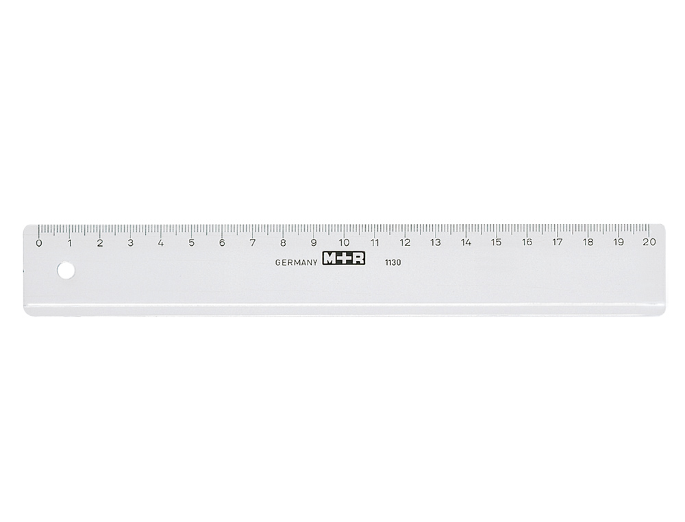 Régua M+R 20cm Plástico Transparente ( Imagem 2 de 2 ) - Preview