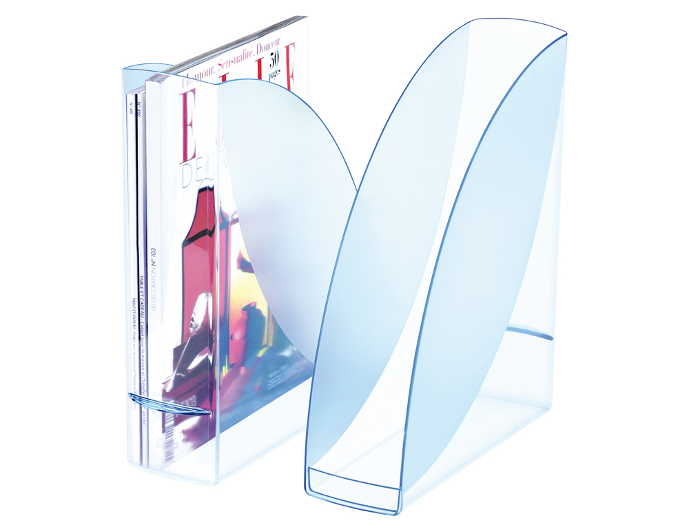 Porta revistas cep confort ice blue plastico celeste transparente ( Imagem 2 de 5 ) - Preview