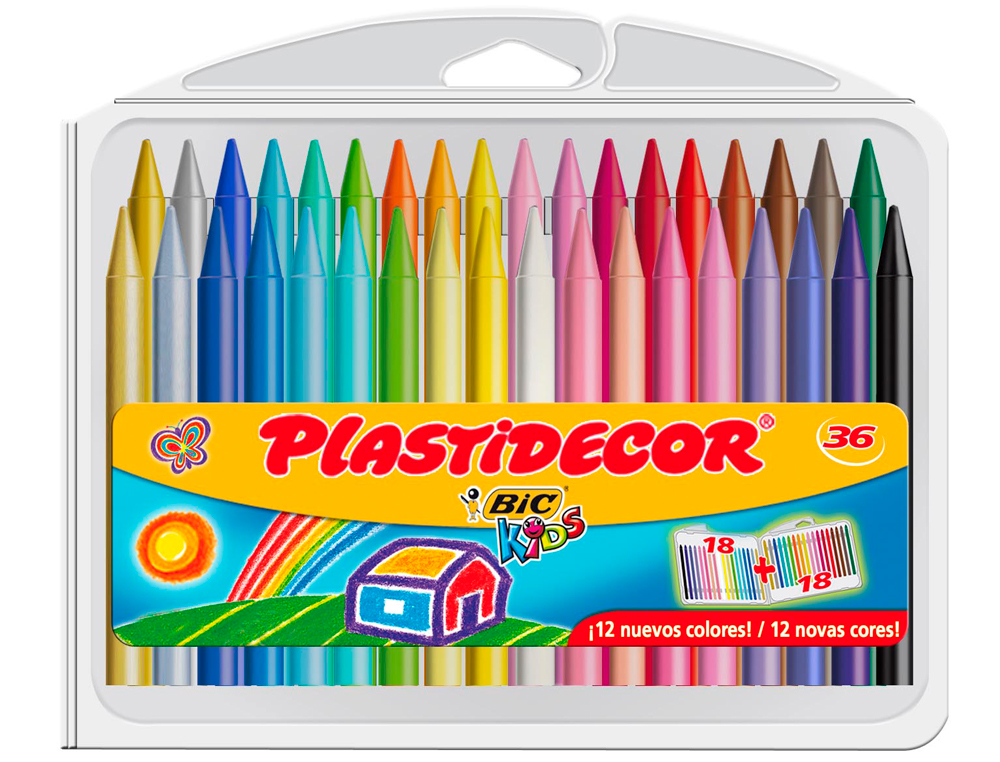 Lapis de cera plastidecor caixa de 36 cores ( Imagem 2 de 8 ) - Preview