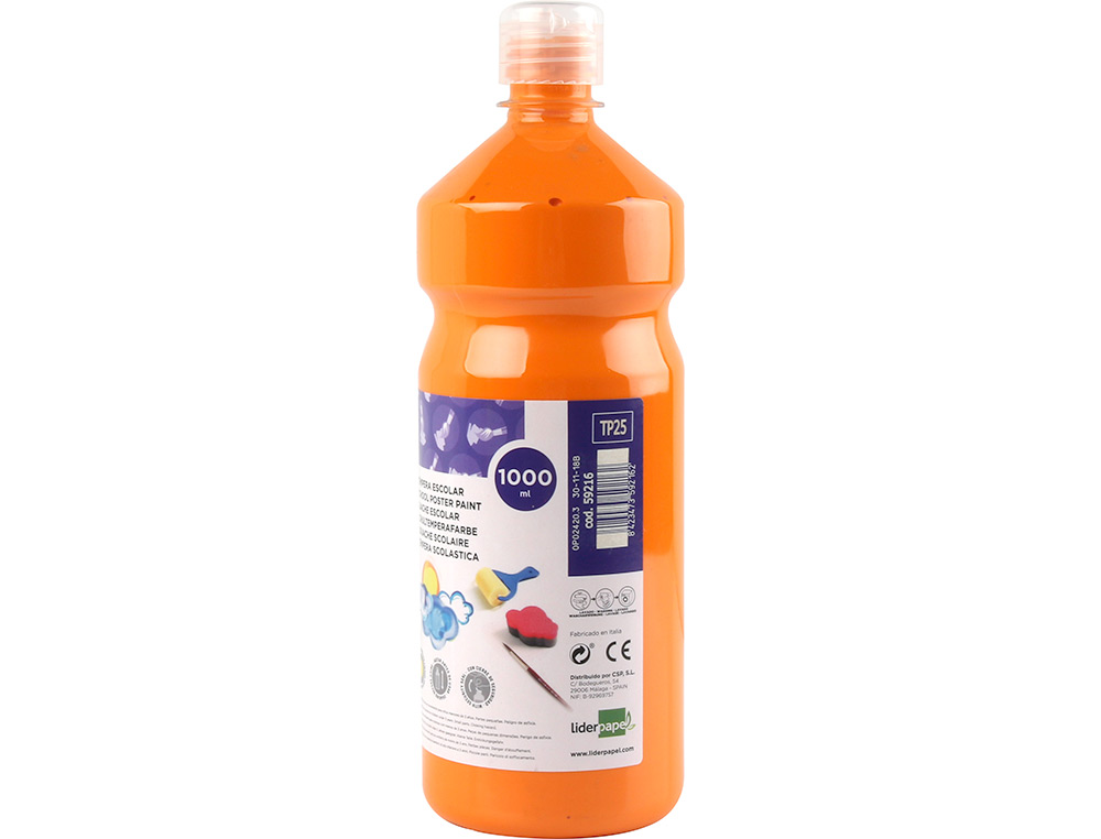 Guache escolar liderpapel 1000 ml laranja ( Imagem 4 de 11 ) - Preview