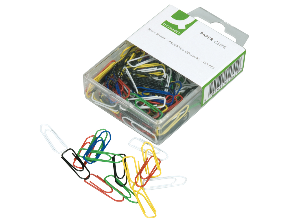 Clips de cores sortidas Q-connect - 26 mm. Caixa de 125 unidades ( Imagem 4 de 4 ) - Preview
