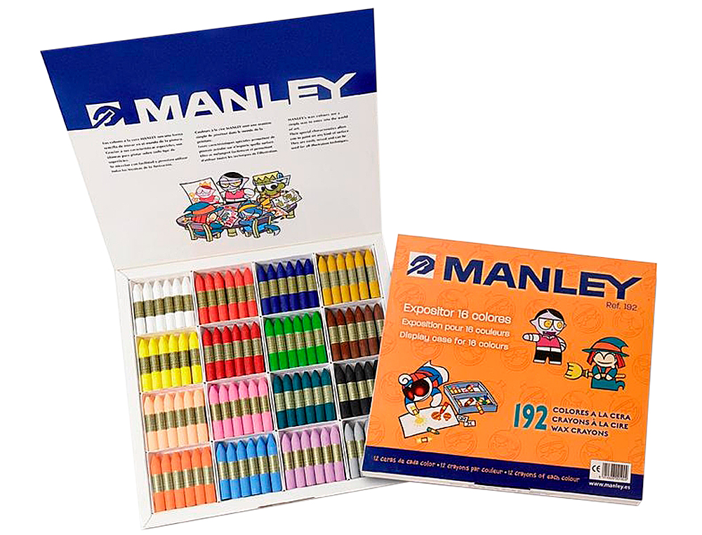 Lapis de cera manley caixa de 192 unidades 16 cores sortidas ( Imagem 2 de 8 ) - Preview