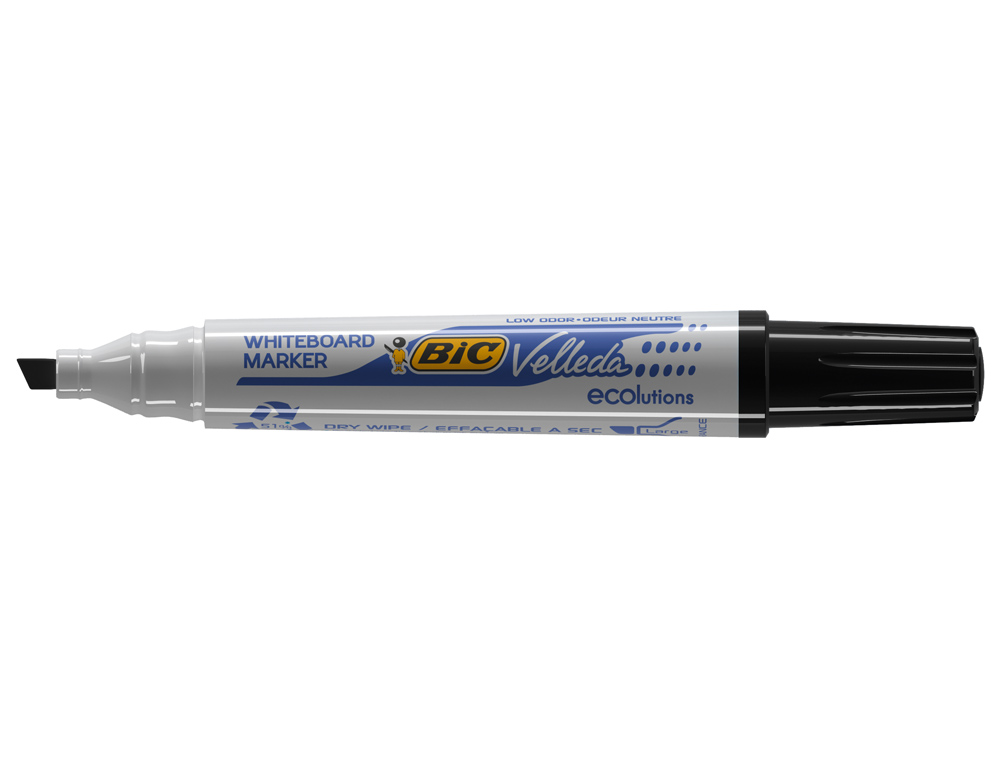 Marcador Bic Velleda Ponta Biselada Preto para Quadro Branco ( Imagem 2 de 2 ) - Preview