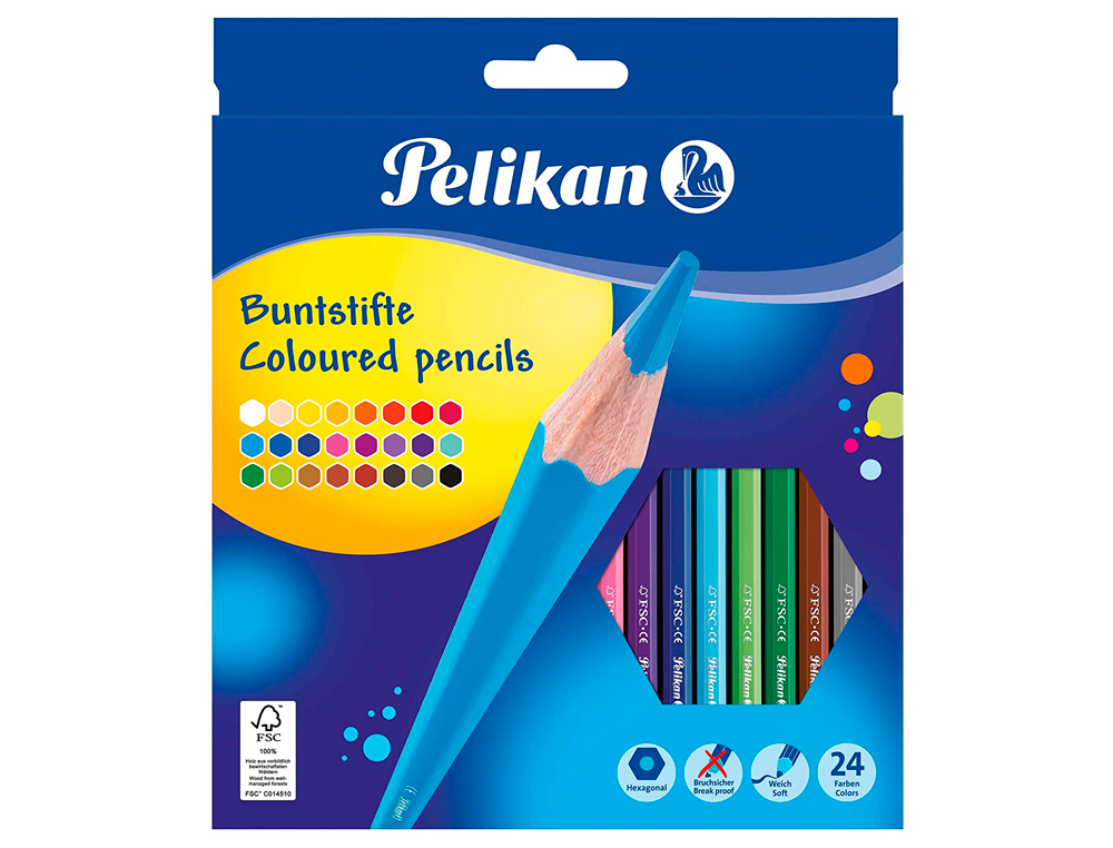 Estojo de Cartão Pelikan Com 24 Lápis de Cores Hexagonais ( Imagem 2 de 2 ) - Preview