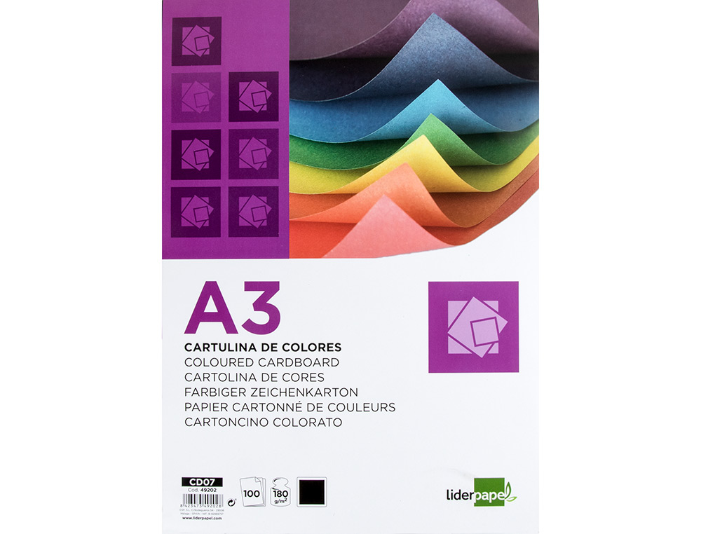 Cartolina Liderpapel. Din. A3. 100 folhas. Cor preto ( Imagem 2 de 10 ) - Preview