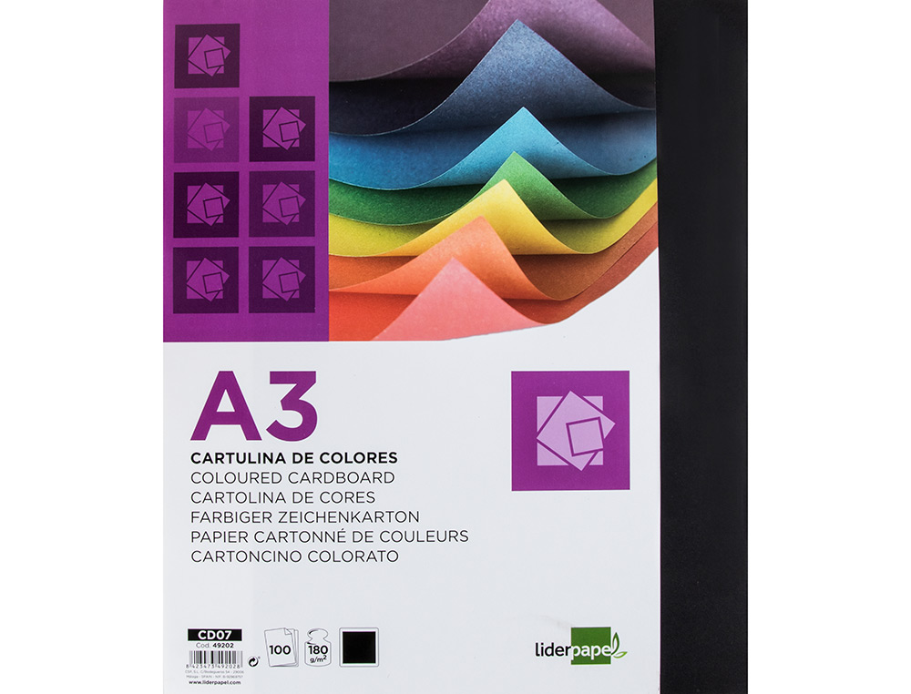 Cartolina Liderpapel. Din. A3. 100 folhas. Cor preto ( Imagem 4 de 10 ) - Preview
