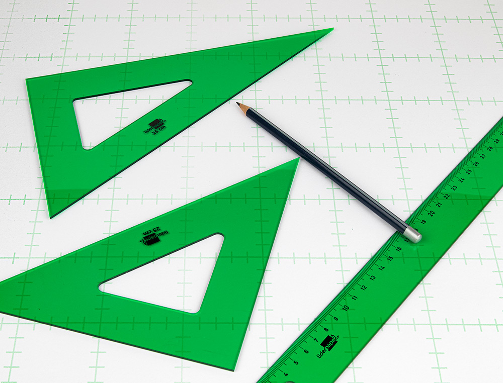 Conjunto esquadro e régua Liderpapel. Cor verde ( Imagem 5 de 5 ) - Preview