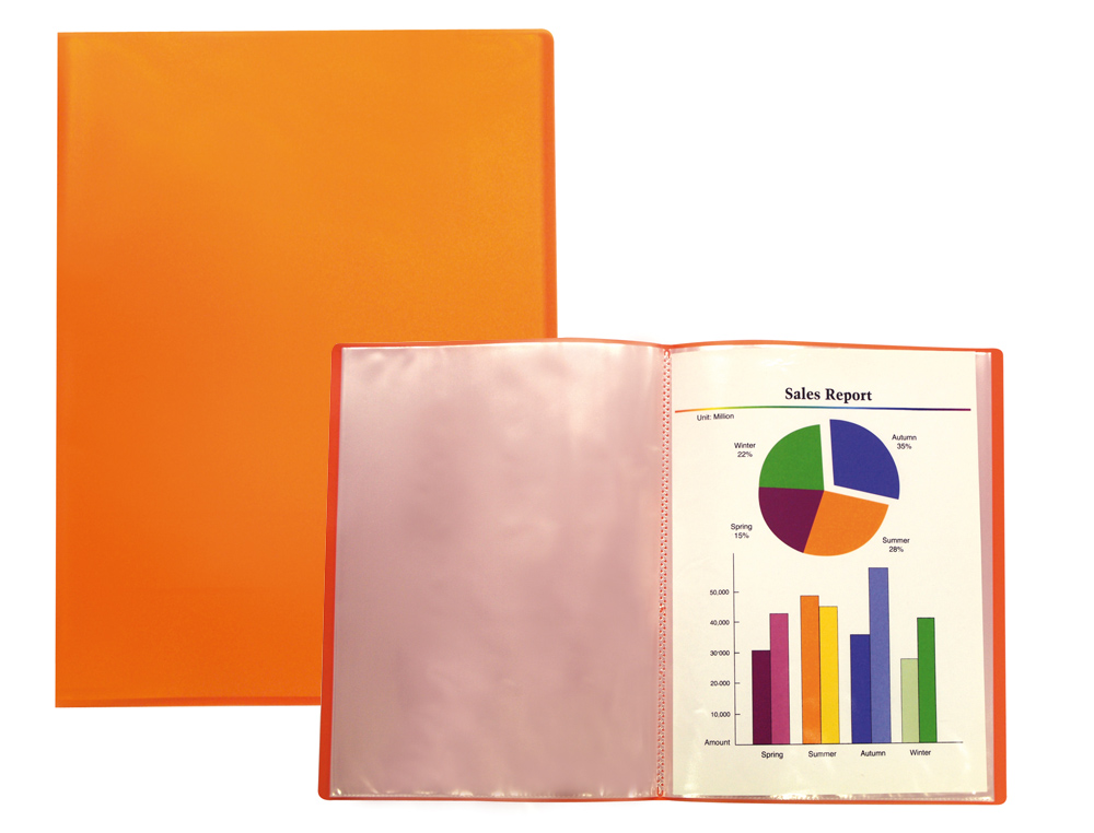 Capa catalogo liderpapel 20 bolsas polipropileno din a4 traslucida laranja frosty ( Imagem 3 de 12 ) - Preview