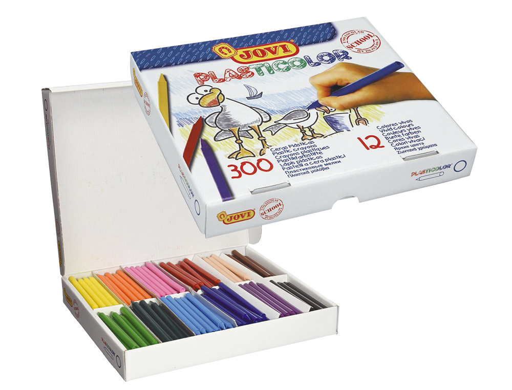 Lapis de cera jovi plasticor caixa de 300 unidades 25 cores sortidas ( Imagem 2 de 8 ) - Preview
