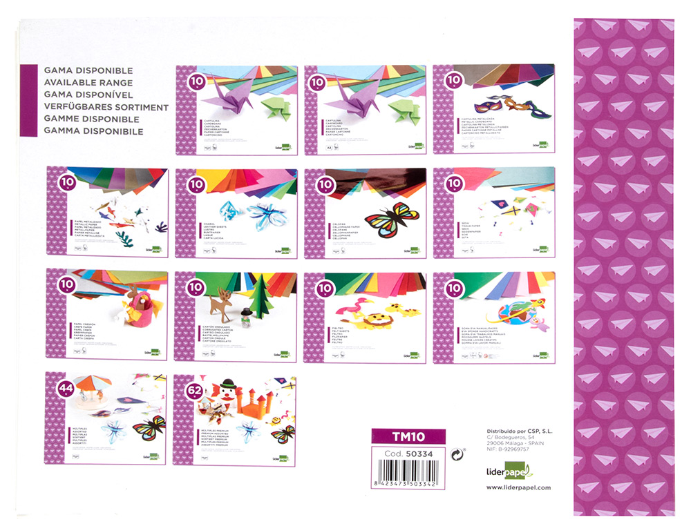 Bloco de trabalhos Liderpapel. Cartolina metalizada. 10 folhas, cores sortidas. 210 x 297 mm ( Imagem 4 de 7 ) - Preview
