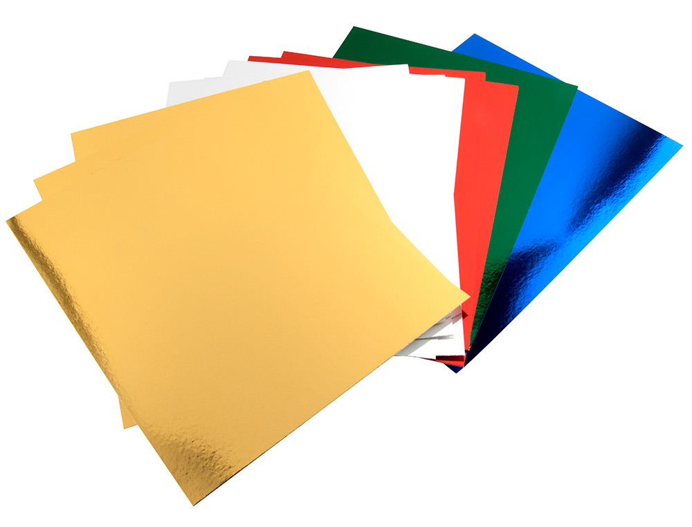 Bloco de trabalhos Liderpapel. Cartolina metalizada. 10 folhas, cores sortidas. 210 x 297 mm ( Imagem 5 de 7 ) - Preview