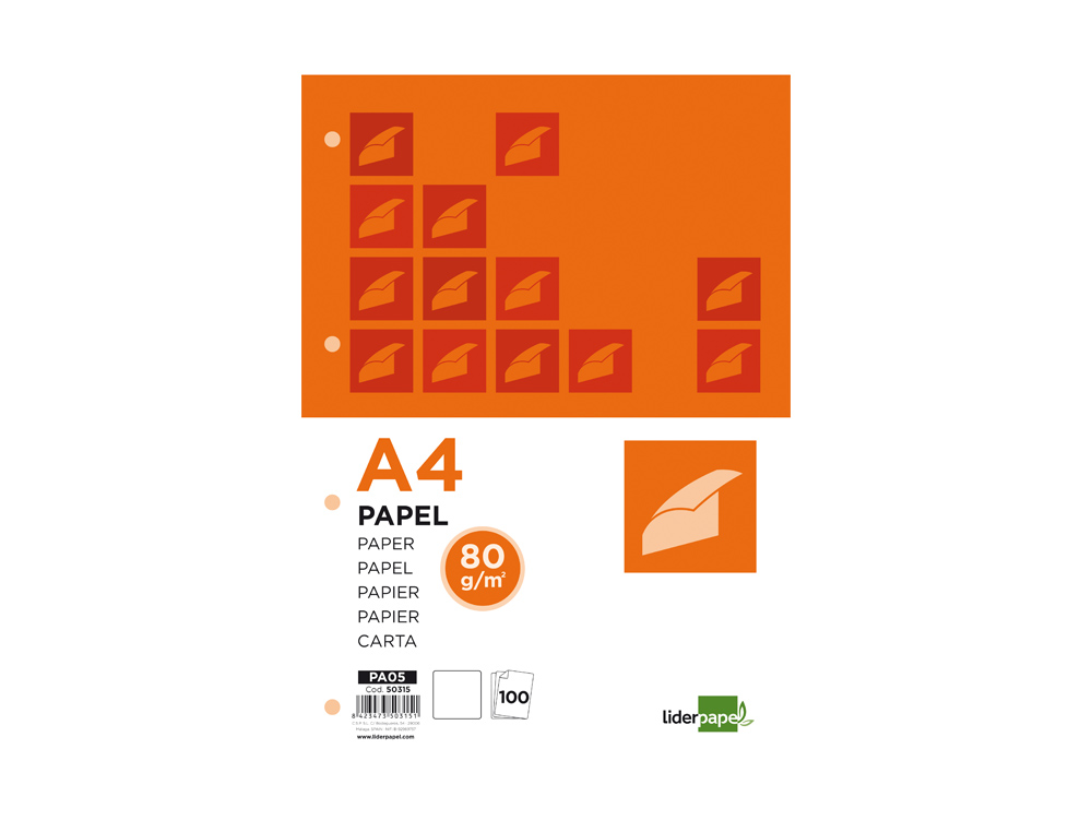 Papel liderpapel din a4 80 gr pack de 100 folhas liso 4 furos ( Imagem 4 de 8 ) - Preview