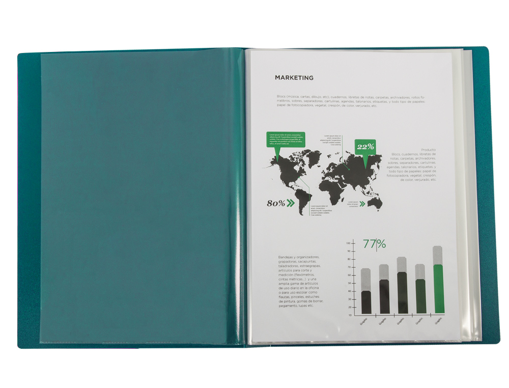 Capa catalogo liderpapel 80 bolsas din a4 verde ( Imagem 2 de 2 ) - Preview