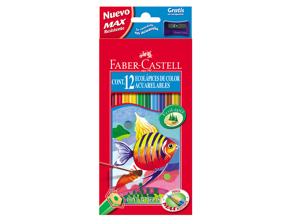 Lápis de cor aguareláveis Faber-Castell. 12 unidades ( Imagem 2 de 2 ) - Preview