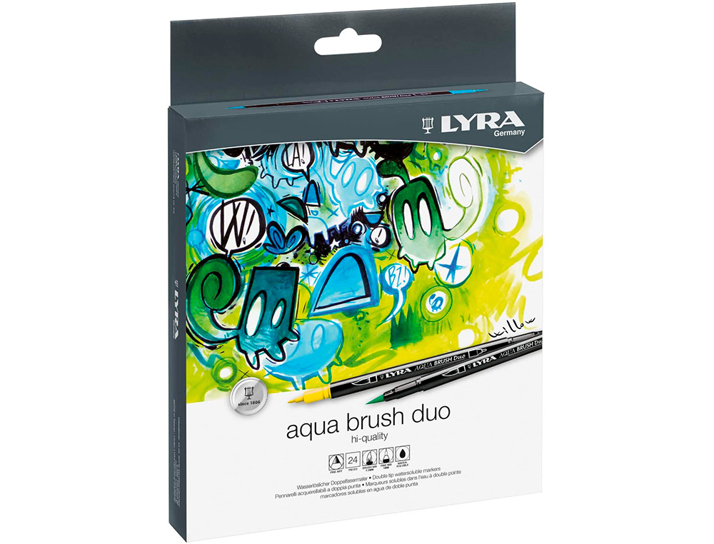 Marcador lyra aqua brusf duo caixa de 24 cores ( Imagem 4 de 5 ) - Preview