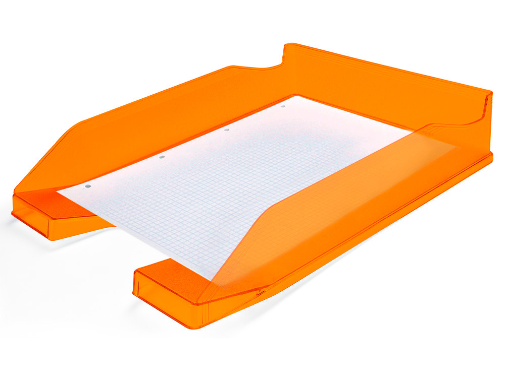 Tabuleiro de secretaria q-connect plastico laranja transparente ( Imagem 3 de 7 ) - Preview