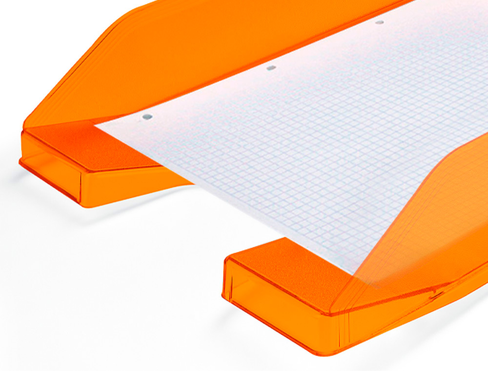 Tabuleiro de secretaria q-connect plastico laranja transparente ( Imagem 4 de 7 ) - Preview