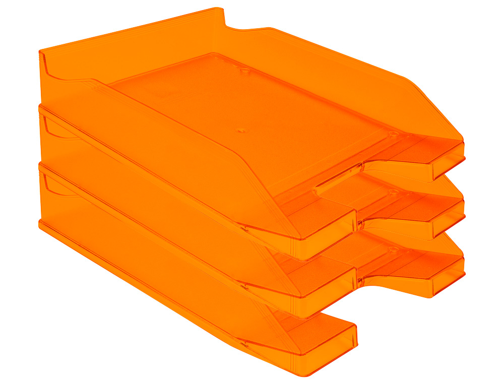 Tabuleiro de secretaria q-connect plastico laranja transparente ( Imagem 5 de 7 ) - Preview