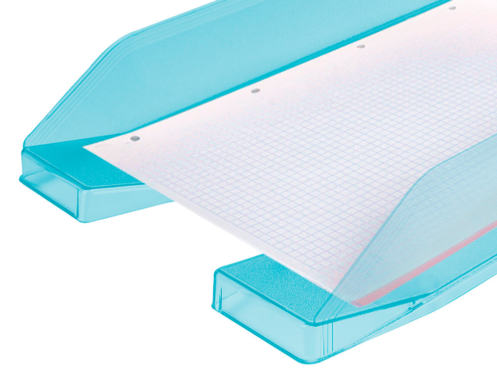 Tabuleiro de secretaria q-connect plastico turquesa transparente ( Imagem 4 de 7 ) - Preview