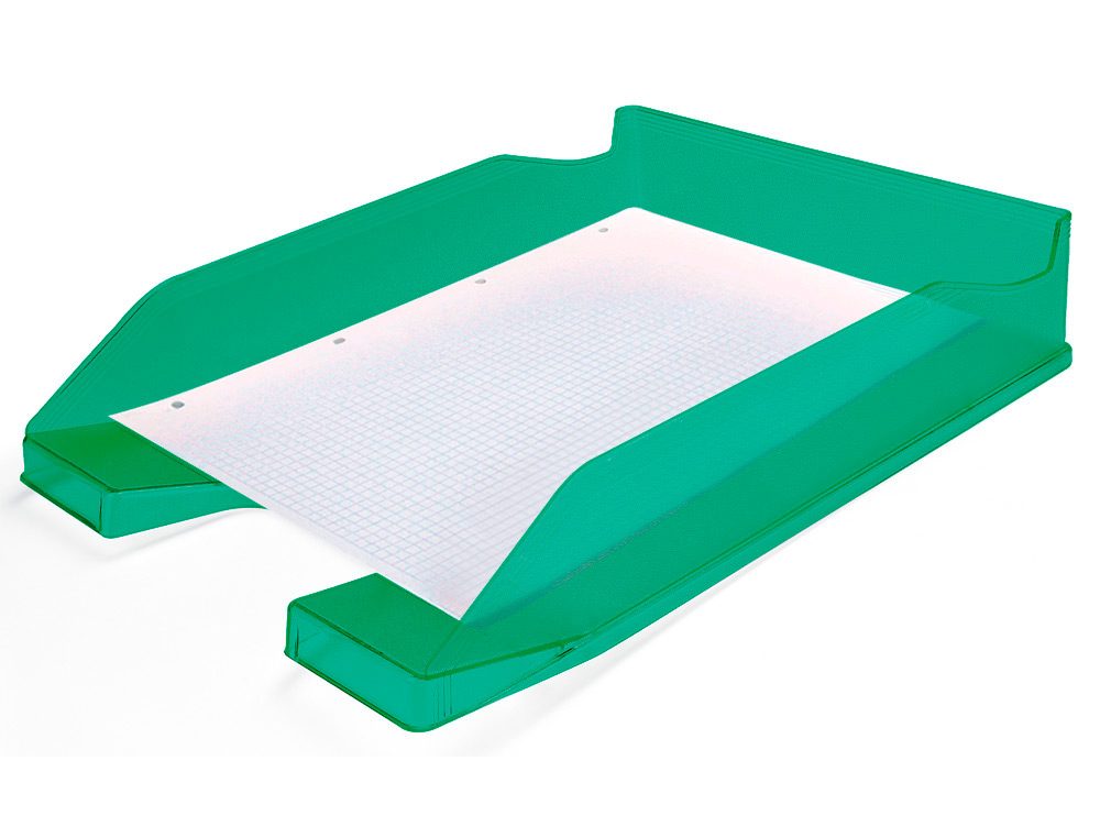Tabuleiro de secretaria q-connect plastico verde transparente ( Imagem 3 de 7 ) - Preview